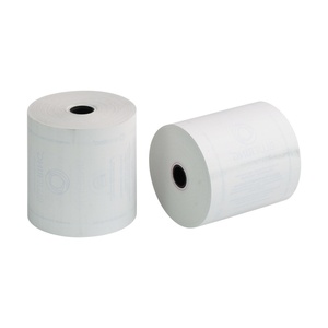 Rouleaux de papier thermique monocouche personnalisés 80x80 65gsm 100% pâte de bois sans noyau pour imprimante de caisse enregistreuse POS - Product Image 1