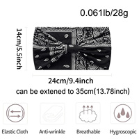 Bandeaux larges à imprimé floral bohème 2025, turban vintage à nœud élastique, bandeau pour femmes et filles, coton doux, accessoires pour cheveux