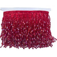 En stock, collier de robe de mariée en dentelle à franges en cristal de verre perlé fait à la main, accessoires de décoration pour la tête et les épaules
