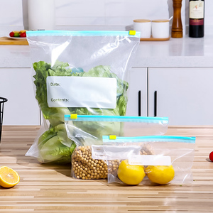 AIUDO LDPE Plastic Slider Zipper Freezer Food Storage <strong>Bags</strong> Pouches Fridge Keep <strong>Fresh</strong> <strong>Sealed</strong> Fruit <strong>Vegetable</strong> <strong>Self</strong> <strong>Sealing</strong> <strong>Bag</strong> - Product Image 1