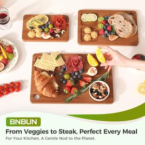 3 packbamboo thớt thiết lập không trượt trên bồn rửa tốt đẹp rắn gỗ nước trái cây rãnh thớt tốt nhất nóng lên tiếp viên chủ nhà Quà Tặng - Product Image 3