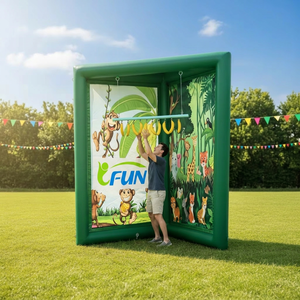 <span class=keywords><strong>Jeu</strong></span> de Carnaval Gonflable en PVC Attrape-Perroquet avec Banane 2,4x2,7m – Installation Facile pour l'Entraînement de la Coordination Oeil-Main et de la Rapidité de Réaction - Product Image 2