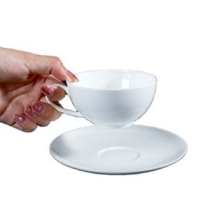 Taza <span class=keywords><strong>de</strong></span> Café Clásica Blanca Ecológica <span class=keywords><strong>de</strong></span> Porcelana China con Platillo y Plato, Capacidad <span class=keywords><strong>de</strong></span> 220 ml, Logotipo Personalizado - Product Image 2