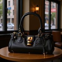 Sac à bandoulière Y2K vintage européen vieilli avec serrure antivol, sacoche de motard unisexe en PU tendance – Grande vente