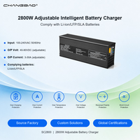 Chargeur de batterie intelligent réglable 2800W 40-90V avec écran LCD pour batteries 36V 48V 60V 72V 20A au plomb-acide, Li-ion, LifePO4