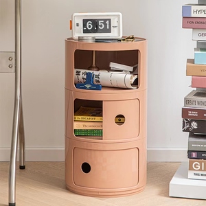 Comodino <span class=keywords><strong>Rotondo</strong></span> Mini Trendy e Colorato in Resina ABS Multistrato - Product Image 1