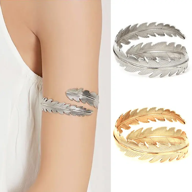 Fashion Mesir Bar Curve Geo Terbuka Lengan Atas Manset Armlet Ban Lengan Wanita Gelang Hadiah B0954