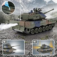 1:18 alman Leopard 2 A6 RC ana savaş RC tankı titreşim duman lansmanı mermi askeri oyuncaklar uzaktan kumanda ile savaş Tank araba