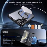 Coque de téléphone antichoc avec anneau magnétique et support dissimulé 2-en-1 en TPU souple et PC pour Samsung S25 S23 S24 Ultra