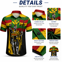 Chemise Hawaïenne Personnalisée Drapeau Jamaïcain, Chemise Aloha Tribale Polynésienne, Chemise de Vacances Caraïbes Bahamas, Chemises de Plage pour Hommes