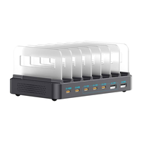 Station de charge GaN 288W avec 5 ports Type C et 2 ports USB, adaptateur de charge USB pour ordinateur portable et téléphone 17 16 15 14