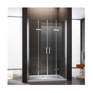 Cabine de douche en verre et fibre de verre pliable sur mesure, 4 pièces, facile à nettoyer - Product Image 1