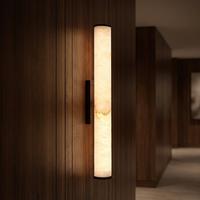 Tyson Moderne Simple Espagnol Marbre Naturel Fond Mur Lumière Bande Tout Cuivre pour Villa Chevet Salon Applique Murale