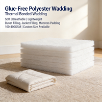 Ouate en polyester douce et inodore, thermocollée sans colle, pour garnissage de couette, couvre-lit d'hiver, rembourrage de literie 250 GSM