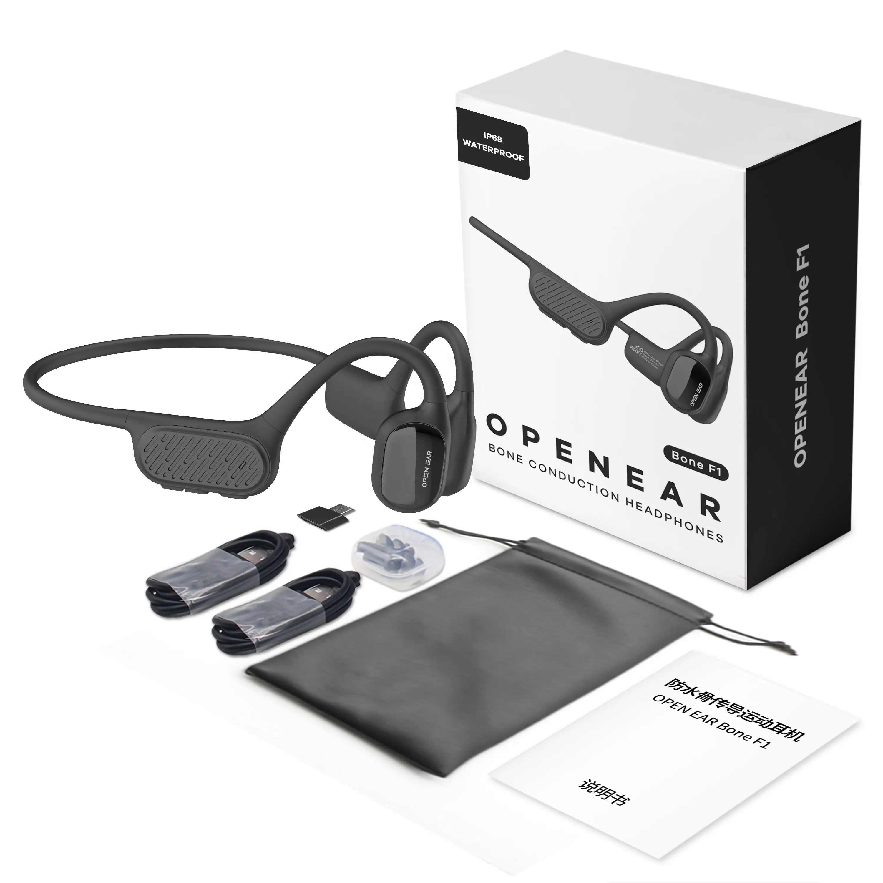 ALOVA-Auriculares deportivos portátiles resistentes al agua con Bluetooth, auriculares de conducción ósea con logotipo personalizado OEM