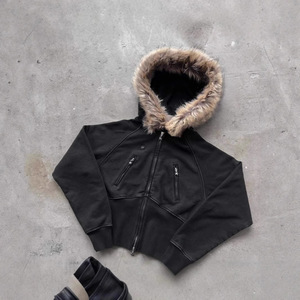 Nuova <span class=keywords><strong>Felpa</strong></span> con Cappuccio in Pile ODM Inverno 2025, Stile Retrò Europeo e Americano, Giacca con Zip, Personalità Slim Fit, <span class=keywords><strong>Felpa</strong></span> da <span class=keywords><strong>Donna</strong></span> - Product Image 6