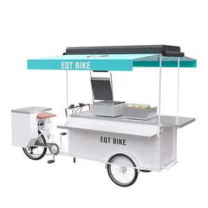 Pequeno triciclo móvel de alimentos, caminhão, bicicleta de carga/para churrasco, cão quente, hamburger para venda