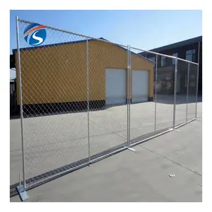 Sustainable easily assembled portable american standard chain link temporary fence with cross tube