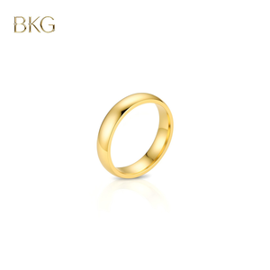 Anillos de Pareja Geométricos Simples con Bisel de Acero Inoxidable Chapado en Oro de 18K de BKG Trendy, Anillos Delicados a Juego para Él y Ella - Product Image 1