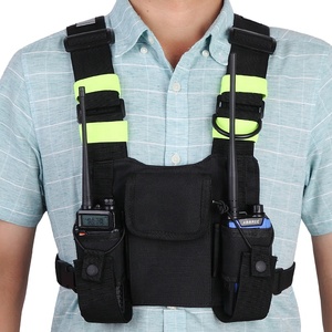 Abbree pecho fluorescencia paquete frontal bolsa pistolera chaleco Rig llevar para Radio bidireccional Baofeng TYT Wouxun <span class=keywords><strong>Motorola</strong></span> Walkie Talkie - Product Image 5