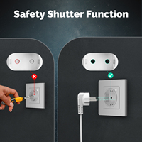 Enchufe de Pared Inteligente MOES Star Ring Tuya Zigbee Mesh EU de 16A, Monitoreo de Energía, Compatible con Alexa y Google Home, Material PA66