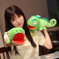 Vente en gros d'animaux marins jouets en peluche comprenant requin baleine caméléon crocodile pieuvre pingouin marionnette à main en nylon PP coton