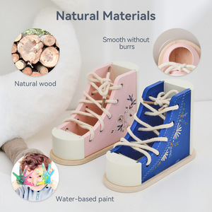 Zapatos <span class=keywords><strong>de</strong></span> madera educativos con cordones <span class=keywords><strong>para</strong></span> bebés <span class=keywords><strong>de</strong></span> 1 a 3 años, juguete cognitivo <span class=keywords><strong>de</strong></span> aprendizaje temprano <span class=keywords><strong>para</strong></span> el entrenamiento <span class=keywords><strong>de</strong></span> la motricidad fina <span class=keywords><strong>de</strong></span> la mano - Product Image 2