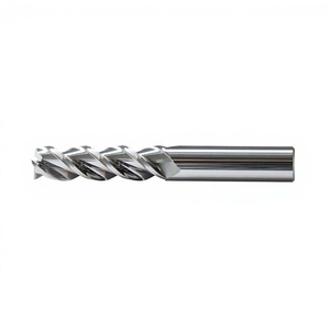 Fraise à queue en carbure de tungstène massif à 3 cannelures, poli haute brillance, pour aluminium, usinage CNC, OEM/ODM, haute précision, 30° de hélice, HRC - Product Image 1