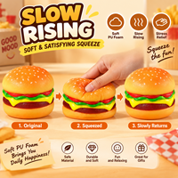 Jouet Squishy Hamburger en PU à Remontée Lente, Jouet Anti-Stress Souple en Forme d'Aliment pour la Vente en Gros