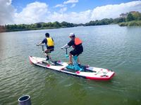 Vélo aquatique à pédales deux places avec cadre en plastique, grandes planches de SUP, pontons, hydrodynamique, rangement facile pour la plage, de Lumark Maker (Chine)