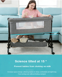 Высококачественная портативная складная детская кровать, регулируемая высота для новорожденных, качественная москитная сетка для дома, Детские принадлежности - Product Image 2