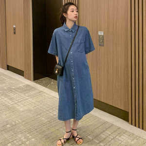 Robes pour femmes enceintes <span class=keywords><strong>de</strong></span> grande taille <span class=keywords><strong>Robe</strong></span> <span class=keywords><strong>en</strong></span> <span class=keywords><strong>jean</strong></span> <span class=keywords><strong>de</strong></span> maternité <span class=keywords><strong>Robe</strong></span> <span class=keywords><strong>de</strong></span> <span class=keywords><strong>grossesse</strong></span> à la mode Style ample et oversize - Product Image 2