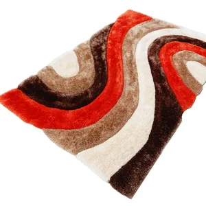 Factory Price Wave Design 3d Shaggy Rug Polyester Carpet for Bedroom Living room