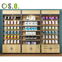 Étagères de présentation en bois personnalisées modernes pour la décoration de l'ensemble du magasin, accessoires de supermarché, étagères pour magasin de détail