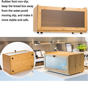Bamboo Bread Box Rectangle With Transparent Window <b>Kitchen</b> Food Storage Freshness Preservation - Product Image 2