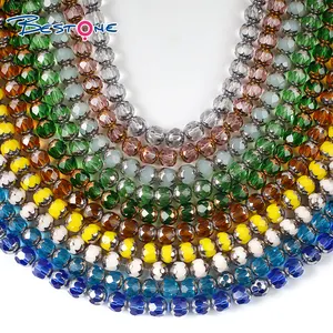 Bestone Cheap Rondelle Crystal Beads Glass Rondelle Beads 7mm Transparent Crystal Glass Beads For Jewelry Making