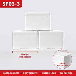 Caja de <span class=keywords><strong>Espuma</strong></span> EPS SF03 3 350x260x160mm Contenedor de Envío para Mariscos Congelados, Revestimiento Práctico para Pescado Espada, Suministro al por Mayor - Product Image 1