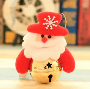 Wholesale High Quality <b>Iron</b> Xmas Mini Bell Santa Claus Elk Snowman Tree Pendant Doll Bells Hang Christmas Tree Decoration - Product Image 5