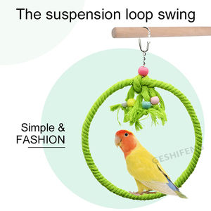 Giocattoli per gabbia pappagallo giocattoli per altalena per uccelli campane pesce persico con perline di legno campane giocattoli appesi - Product Image 2