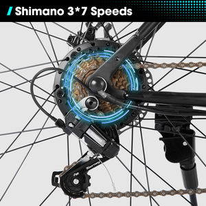 JOYKIE Vélo de montagne électrique 26 pouces-E-MTB 250W 36V 7.8Ah avec moteur de moyeu arrière, fourche à suspension et freins à disque Vélo électrique électrique - Product Image 2