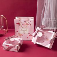 Boîte d'emballage de bonbons de mariage deux tailles, boîte avec fenêtre transparente pliante, emballage de cadeau