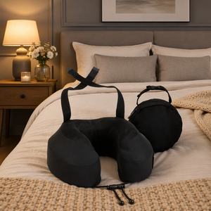 Z Wholesale Airplane <b>Neck</b> <b>Pillow</b> with Headrest Strap Contoured Travel Cushion for Business Trips and Commuting - Product Image 1