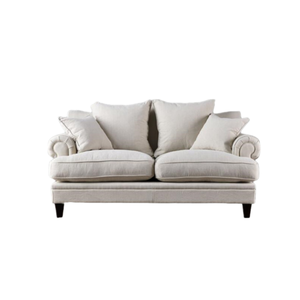 Canapé <span class=keywords><strong>Chesterfield</strong></span> en tissu de <span class=keywords><strong>lin</strong></span> antique français Grands fauteuils confortables avec cadre en bois pour une utilisation dans le salon de l'appartement de l'hôtel - Product Image 4