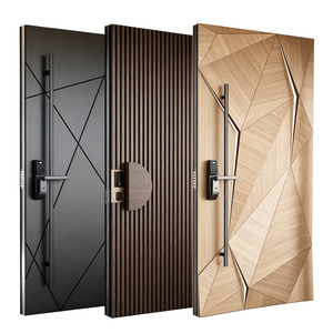 Desain Pintu Masuk Utama Pivot Baja Aluminium Modern, Pintu Masuk Depan Keamanan untuk Rumah, Pintu Eksterior Anti Maling - Product Image 1