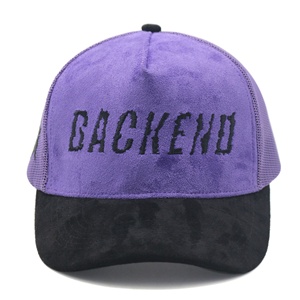 Logo <span class=keywords><strong>de</strong></span> broderie à bord pré-incurvé 5 panneaux personnalisé Sude Casquette <span class=keywords><strong>de</strong></span> camionneur deux tons vente en gros - Product Image 2