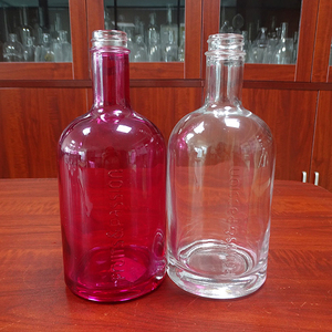 Botella de Vidrio <span class=keywords><strong>Rosa</strong></span> de 500 ml con Tapa de Rosca de Plástico Redonda y Logotipo Personalizado - Product Image 4