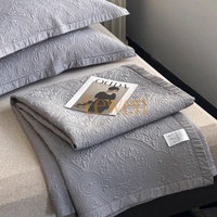 Ensemble de literie léger en microfibre matelassée solide pour chambre à coucher, toutes saisons, 3 pièces, garnissage en polyester