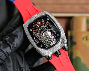 Montre de sport pour homme de style voiture de sport OEM, montre personnalisée de haute qualité, montre de luxe hip-hop pour soirée avec moissanite VVS incrustée sur le cadran - Product Image 1