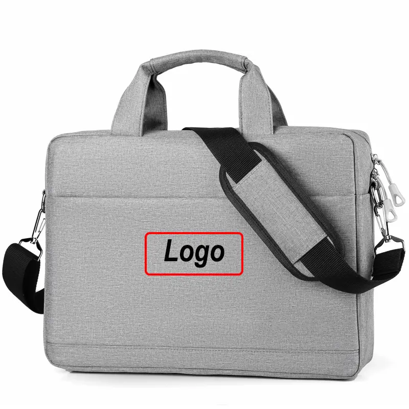 Custom Logo 15 Inch Waterdicht Kantoor Slanke Notebook Messenger Koffer Draagtas Laptoptassen