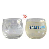 Cadeau personnalisé Meilleur vendeur Cadeau de Noël Tasse en verre à sublimation à motif OEM Tasse en verre magique à changement de couleur